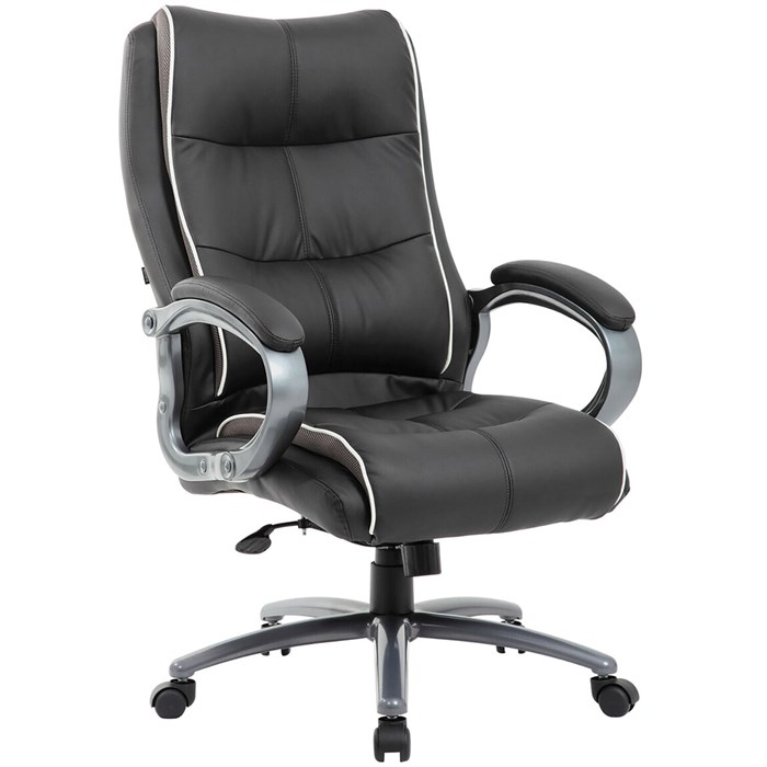 Кресло офисное BRABIX PREMIUM "Strong HD-009", НАГРУЗКА до 200 кг, экокожа черная, ткань серая, 531945 - фото 13255