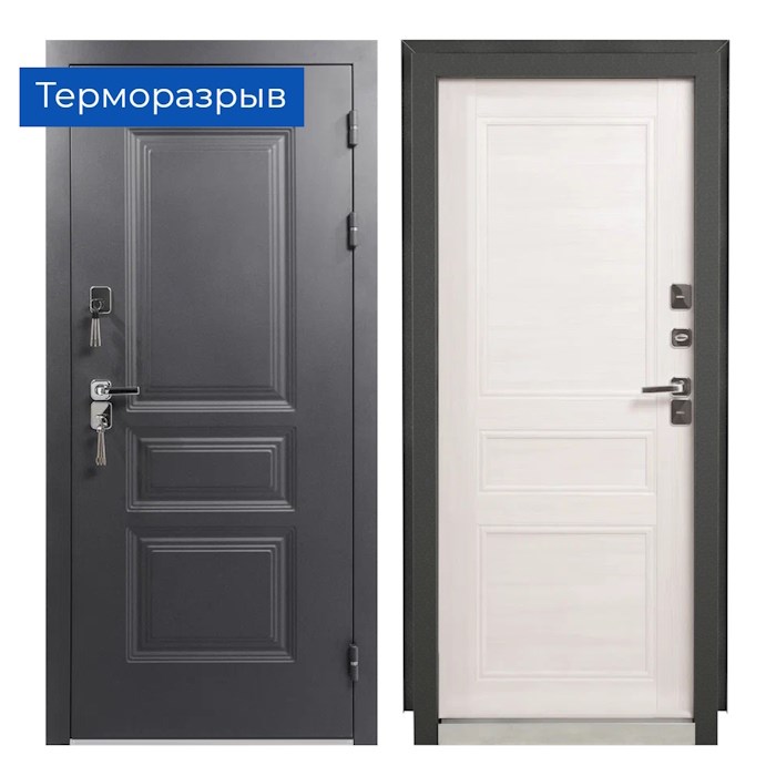 Металлическая дверь ВИНТЕР 100 (Терморазрыв) 999 Графит 3Ф Бланко 4565 - фото 17908