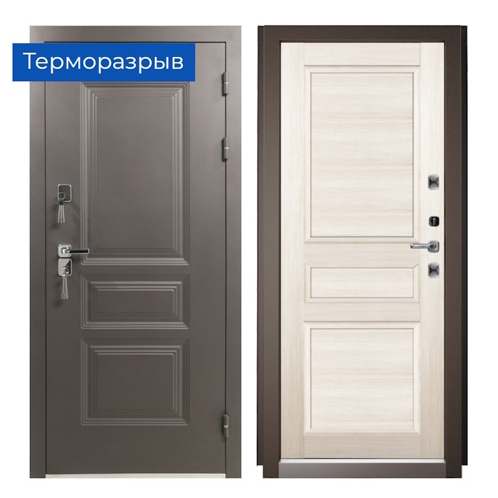 Металлическая дверь ВИНТЕР 100 (Терморазрыв) 999 MOCCO Бел дуб 4589 - фото 18128