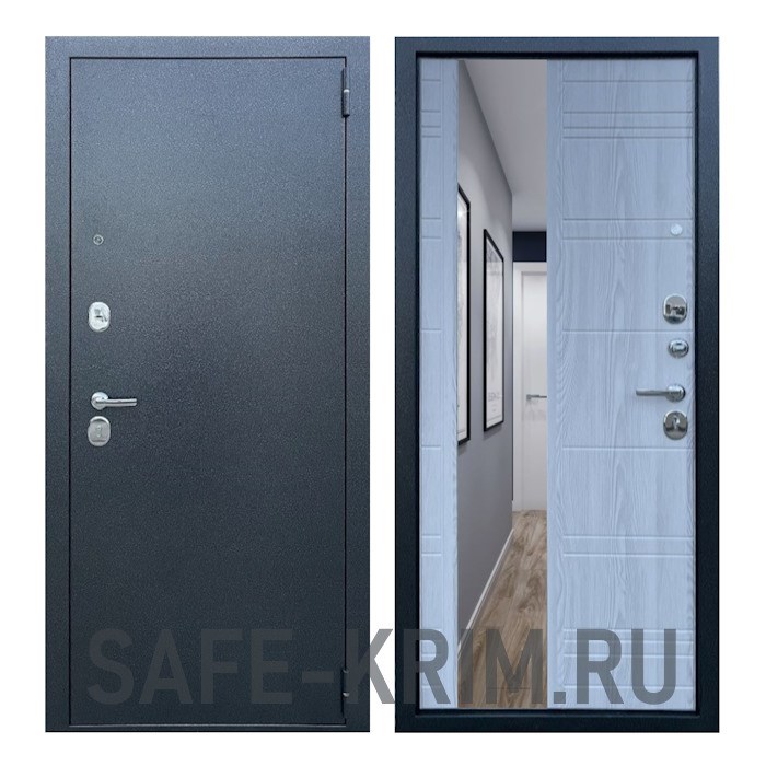 Дверь входная ХИТ 13 (Зеркало) Антик Серебро 4593