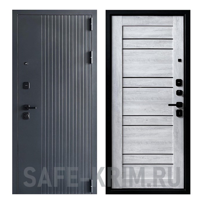 Дверь входная Трам Штамп 5.0 Муар серый 7021 4639