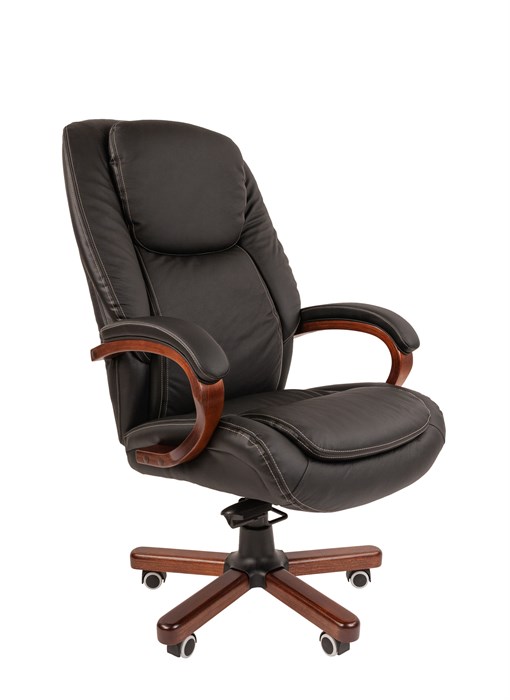 Кресло руководителя Chairman 408 кожа+PU черный - фото 7302