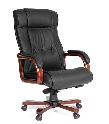 Кресло руководителя Chairman 653 Нат. кожа черная - фото 7428