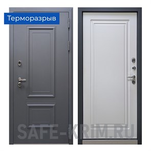 Дверь входная ШТАМП 2 МАЛИБУ (терморазрыв) Муар серый 7024 4644