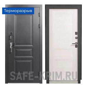 Металлическая дверь ВИНТЕР 100 (Терморазрыв) 999 Графит 3Ф Бланко 4565
