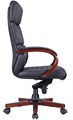 Кресло Everprof President Wood Кожа Черный EP 101 W Leather Black