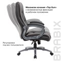 Кресло офисное BRABIX PREMIUM "Strong HD-009", НАГРУЗКА до 200 кг, экокожа черная, ткань серая, 531945 531945