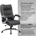 Кресло офисное BRABIX PREMIUM "Strong HD-009", НАГРУЗКА до 200 кг, экокожа черная, ткань серая, 531945 531945