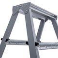 Стремянка стальная двухсторонняя 2х2 ступени, высота площадки 0,44м, алюминиевая площадка 35х16см, до 150кг, вес 2,8кг НОВАЯ ВЫСОТА, 1160202 609086