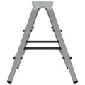 Стремянка стальная двухсторонняя 2х3 ступени, высота площадки 0,66м, алюминиевая площадка 35х16см, до 150кг, вес 4,2кг НОВАЯ ВЫСОТА, 1160203 609087