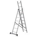 Лестница-трансформер 3-х секционная 3х7 ступеней, высота 4,5 м (3 секции по 1,9 м), нагрузка 150 кг, алюминий, НОВАЯ ВЫСОТА, 1230307 604885