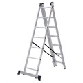 Лестница-трансформер 3-х секционная 3х7 ступеней, высота 4,5 м (3 секции по 1,9 м), нагрузка 150 кг, алюминий, НОВАЯ ВЫСОТА, 1230307 604885