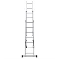 Лестница-трансформер 3-х секционная 3х7 ступеней, высота 4,5 м (3 секции по 1,9 м), нагрузка 150 кг, алюминий, НОВАЯ ВЫСОТА, 1230307 604885