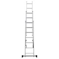 Лестница-трансформер 3-х секционная 3х7 ступеней, высота 4,5 м (3 секции по 1,9 м), нагрузка 150 кг, алюминий, НОВАЯ ВЫСОТА, 1230307 604885