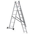 Лестница-трансформер 3-х секционная 3х7 ступеней, высота 4,5 м (3 секции по 1,9 м), нагрузка 150 кг, алюминий, НОВАЯ ВЫСОТА, 1230307 604885