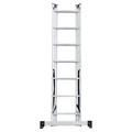 Лестница-трансформер 3-х секционная 3х7 ступеней, высота 4,5 м (3 секции по 1,9 м), нагрузка 150 кг, алюминий, НОВАЯ ВЫСОТА, 1230307 604885