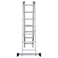 Лестница-трансформер 3-х секционная 3х7 ступеней, высота 4,5 м (3 секции по 1,9 м), нагрузка 150 кг, алюминий, НОВАЯ ВЫСОТА, 1230307 604885