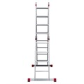 Лестница-трансформер алюминиевая 4х4 ступени, высота 4,5 м (4 секции по 1,2 м) до 150 кг, вес 16,5 кг, НОВАЯ ВЫСОТА, 3320404 601909