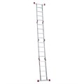 Лестница-трансформер алюминиевая 4х4 ступени, высота 4,5 м (4 секции по 1,2 м) до 150 кг, вес 16,5 кг, НОВАЯ ВЫСОТА, 3320404 601909