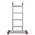 Лестница-трансформер алюминиевая 4х4 ступени, высота 4,5 м (4 секции по 1,2 м) до 150 кг, вес 16,5 кг, НОВАЯ ВЫСОТА, 3320404 601909