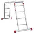 Лестница-трансформер алюминиевая 4х4 ступени, высота 4,5 м (4 секции по 1,2 м) до 150 кг, вес 16,5 кг, НОВАЯ ВЫСОТА, 3320404 601909
