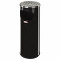 Урна с пепельницей 18 литров, 580х210 мм, нержавеющая сталь, черная, LAIMA PROFESSIONAL, 606298 606298