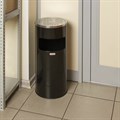 Урна с пепельницей 27 литров, 600х250 мм, нержавеющая сталь, черная, LAIMA PROFESSIONAL, 606300 606300