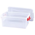 Ящик-контейнер для хранения 14 л, С КРЫШКОЙ НА ЗАЩЕЛКАХ, 18х43х29 см, прозрачный, IDEA, М 2866, М2866 530652