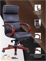 Кресло Everprof President Wood Кожа Черный EP 101 W Leather Black