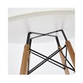 Стол обеденный BRABIX "Eames T-01", круглый, диаметр 80 см, опоры дерево, белый, 532633 532633