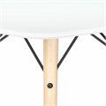 Стол обеденный BRABIX "Eames T-01", круглый, диаметр 80 см, опоры дерево, белый, 532633 532633