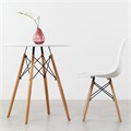 Стол обеденный BRABIX "Eames T-01", круглый, диаметр 80 см, опоры дерево, белый, 532633 532633