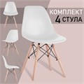 Стулья BRABIX "Eames CF-010", КОМПЛЕКТ 4 шт., пластик, опоры дерево/металл 532630