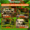 Комплект складной мебели (стол и 2 стула) NOSTRESS (НОСТРЕСС) "Wicker FS-020", металл черный, искусственный ротанг, 680061 680061