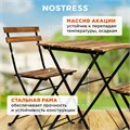 Комплект складной мебели (стол и 2 стула) NOSTRESS (НОСТРЕСС) "Woodstock FS-003A", металл черный, акация, 680060 680060