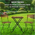 Комплект складной мебели (стол и 2 стула) NOSTRESS (НОСТРЕСС) "Woodstock FS-003A", металл черный, акация, 680060 680060